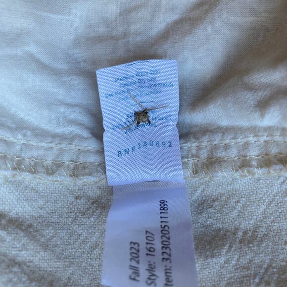 Marine Layer Flora High Waisted Wide Leg Trouser Pants Parchment Ecru Size 10 - Picture 15 of 16